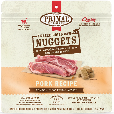 Primal Freeze Dried Pork Nuggets Grain Free Cat Food