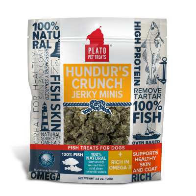 buy Plato-Pet-Treats-Hundurs-Crunch-Jerky-Minis-Fish-Chews-for-Dogs