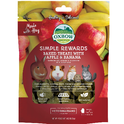 Oxbow Simple Rewards Apple Banana Baked Treats for Small Animals