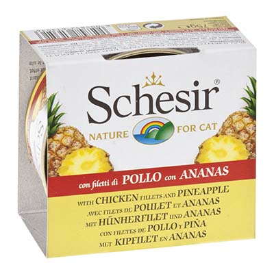 Schesir Chicken Fillet and Pineapple Canned Cat Food