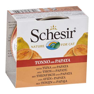 Schesir Tuna and Papaya Canned Cat Food Topper