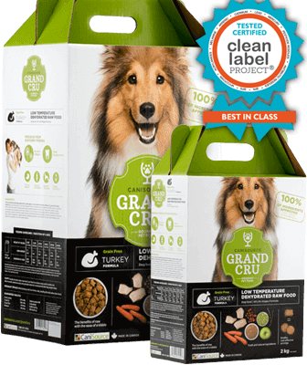 Buy Canisource Grand Cru Grain Free Turkey Dehydrated Dog Food online Canada green box