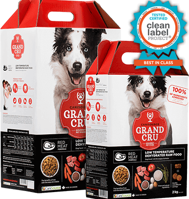 Buy Canisource Grand Cru Red Meat Dehydrated Dog Food online in Canada red box
