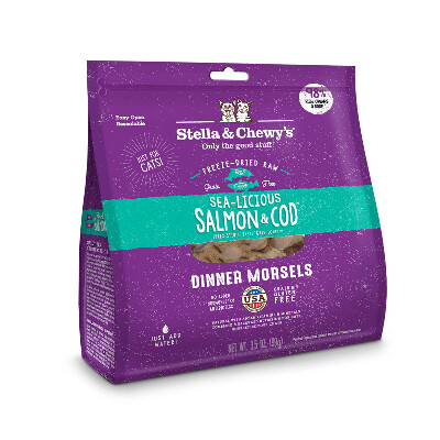 buy Stella-and-Chewys-Sea-Licious-Salmon-And-Cod-Freeze-Dried-Raw-Cat-Food