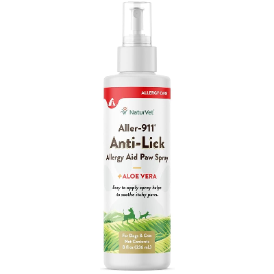 NaturVet Aller 911 Anti Lick Paw Spray for Cats and Dogs