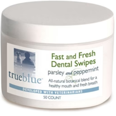 True Blue Fast and Fresh Teeth Wipes for Dogs