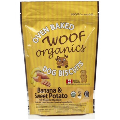 Woof Organics Oven Baked Banana and Sweet Potato Dog Biscuits