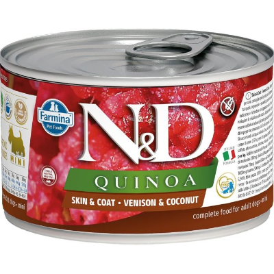 Farmina Pet Foods N&D Quinoa and Venison Skin and Coat Canned Small/Medium Dog Food