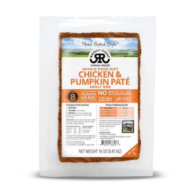 Raised Right Frozen Raw Chicken and Pumpkin Adult Dog Food FOR LOCAL DELIVERY PICKUP ONLY Canadian Pet Connection