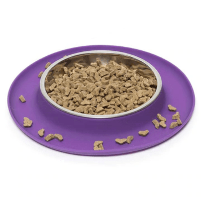 Messy Cats Single Silicone Feeder with Stainless Saucer Shaped Bowl Canadian Pet Connection