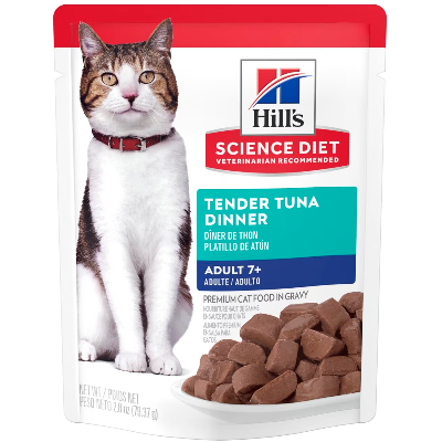 Hill s Science Diet Tender Tuna Dinner Adult 7 Cat Food Pouches Canadian Pet Connection