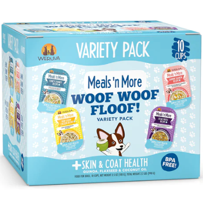 Weruva Meals 'n More Woof Woof Floof! Skin and Coat Health Variety Pack Wet Dog Food