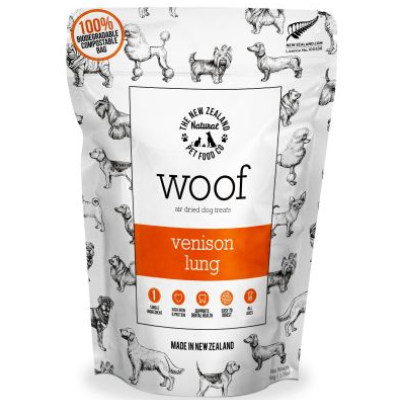 The New Zealand Natural Pet Food Co. Woof Air Dried Venison Lung Dog Treats Canadian Pet Connection