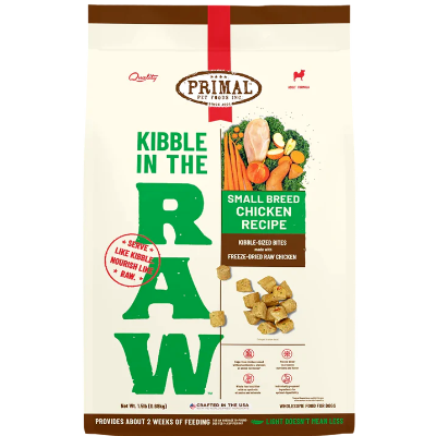 Primal Kibble in the Raw Chicken Small Breed Dog Food 1 5 lbs