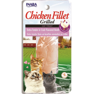 Inaba Extra Tender Grilled Chicken Fillet in Crab Flavoured Broth Cat Treats