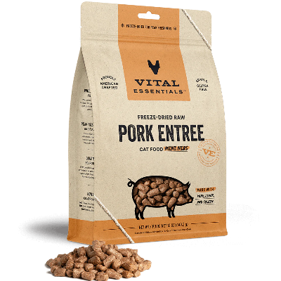 Vital Essentials Pork Mini Nibs Freeze Dried Cat Food