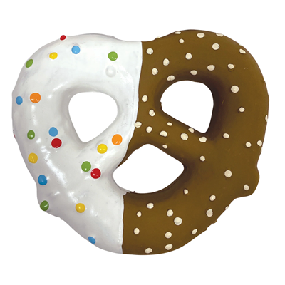 foufouDog Latex Dessert Chew Chocolate Pretzel Dog Toy Canadian Pet Connection