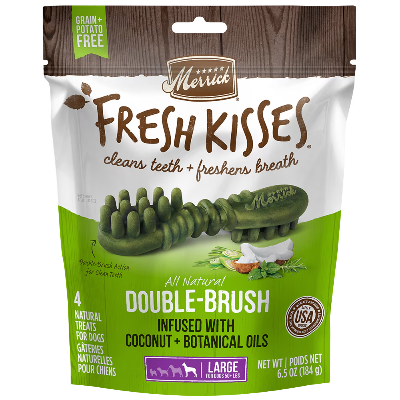 Merrick Fresh Kisses Double Brush Coconut Infused Large Dog Treats