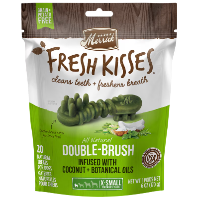 Merrick Fresh Kisses Double Brush Coconut Infused Extra Small Dog Treats