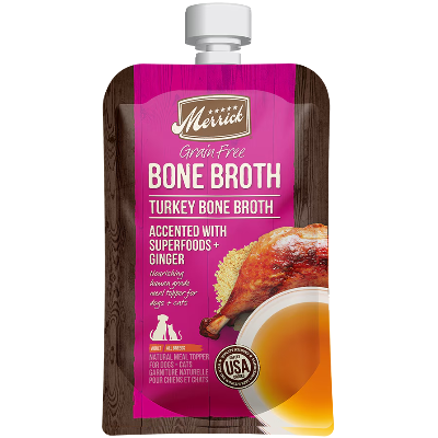 Merrick Turkey Bone Broth Grain Free Pet Food Topper