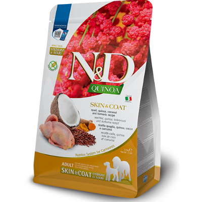 Farmina N&D Quail and Quinoa Skin and Coat Med/Maxi Grain Free Dog Food