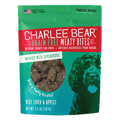 Charlee Bear Meaty Bites Beef Liver & Apples Dog Treats