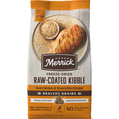 Merrick Chicken and Brown Rice with Healthy Grains Freeze Dried Raw Coated Dog Food