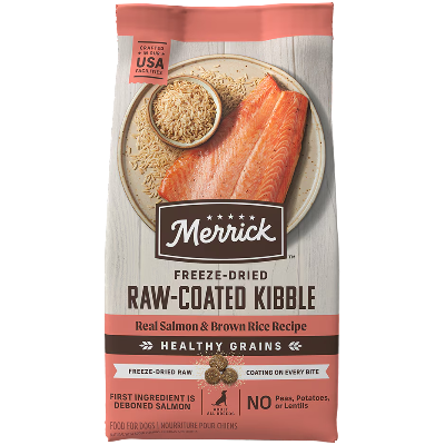Merrick Salmon and Brown Rice with Healthy Grains Freeze Dried Raw Coated Dog Food