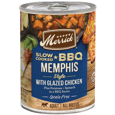 Merrick BBQ Memphis Style Chicken Slow Cooked Grain Free Canned Dog Food