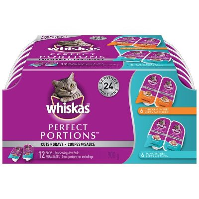 Whiskas Perfect Portions Chicken and Tuna Cuts Variety Pack Wet Cat Food