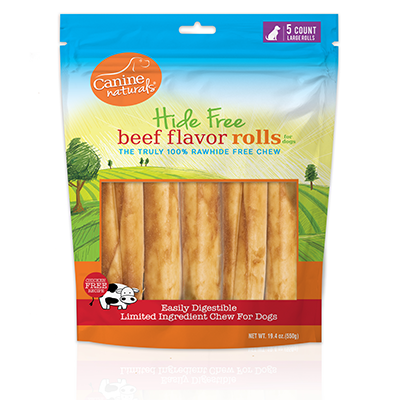 Canine Naturals Hide-Free Beef Rolls Dog Treats