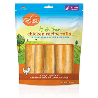 Canine Naturals Hide-Free Chicken Rolls Dog Chews