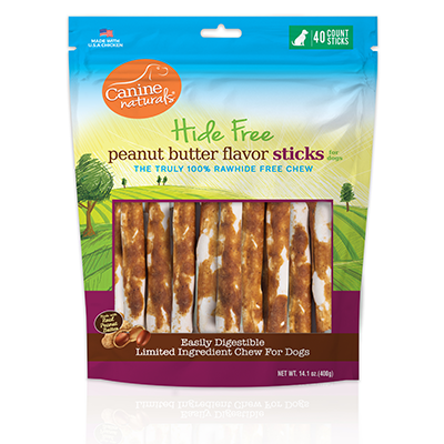 Canine Naturals Hide-Free Natural Peanut Butter Sticks Dog Chews